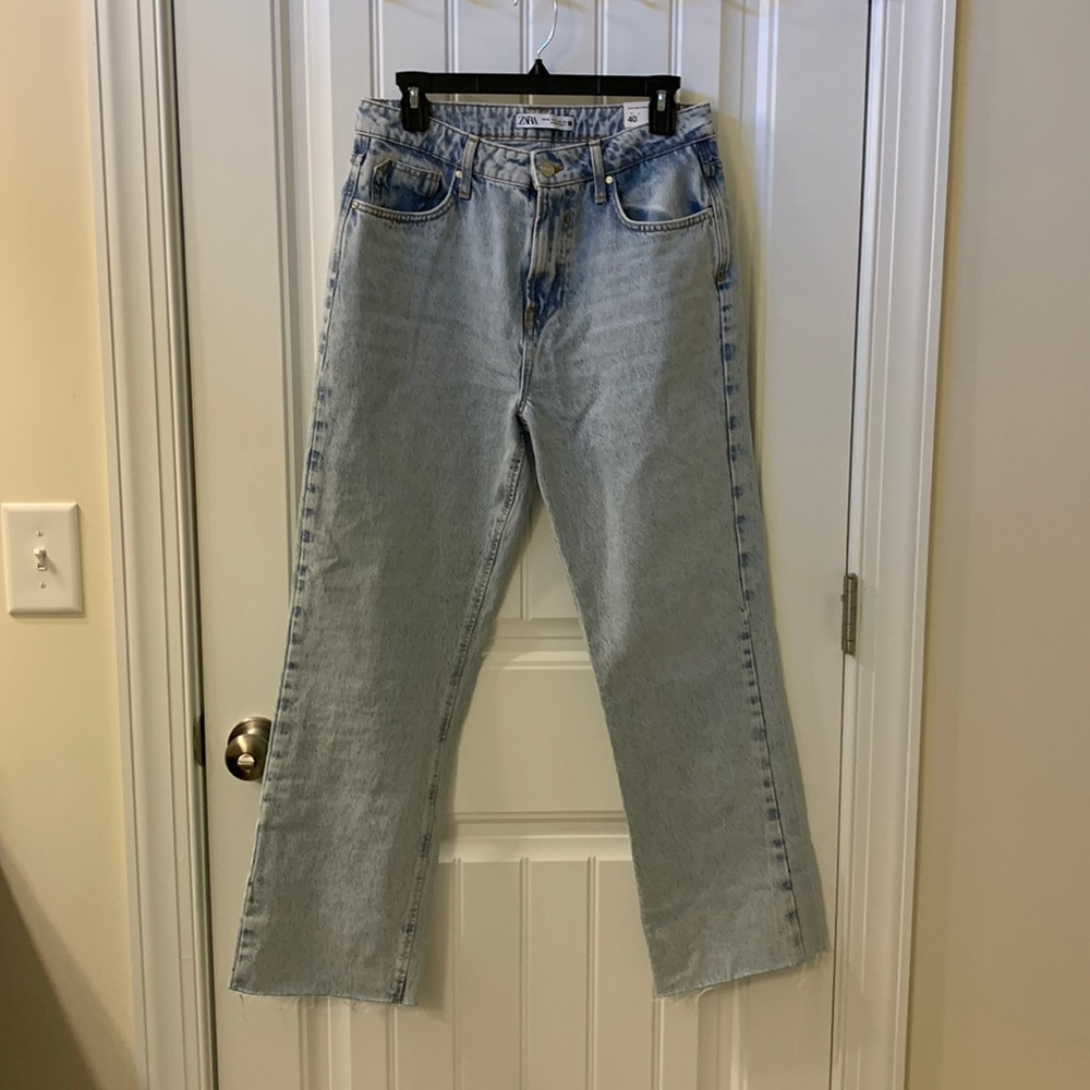Zara High Rise Straight Leg Jeans - Picture 3 of 16